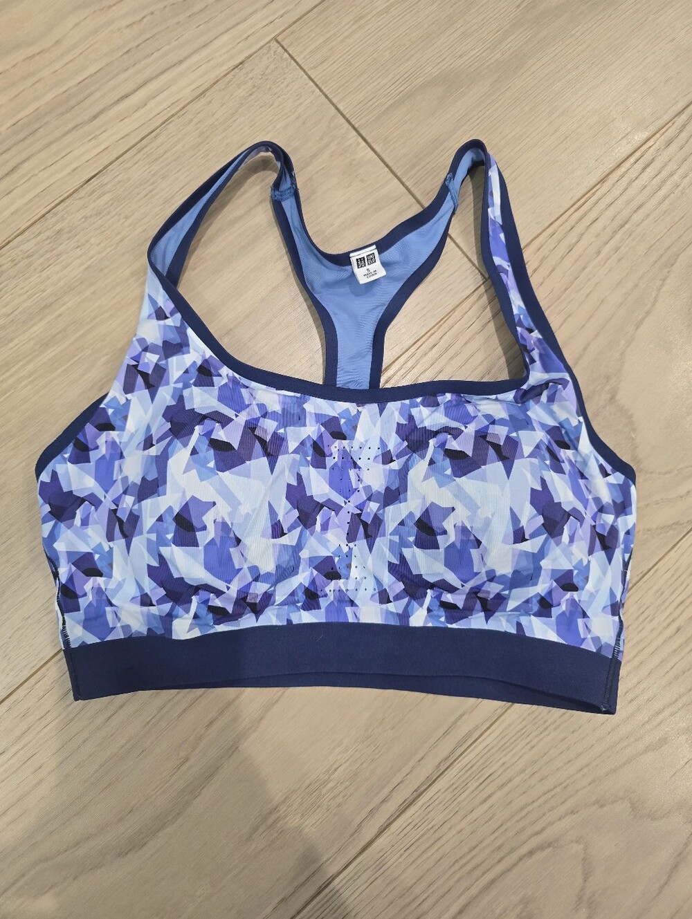 GUC Uniqlo Blue Geometric Racerback Sports Bra